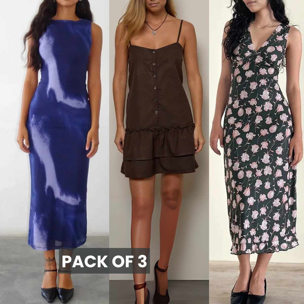 3 Combo Dailywear Dresses for Women | Stylish and Affordable | DD-05