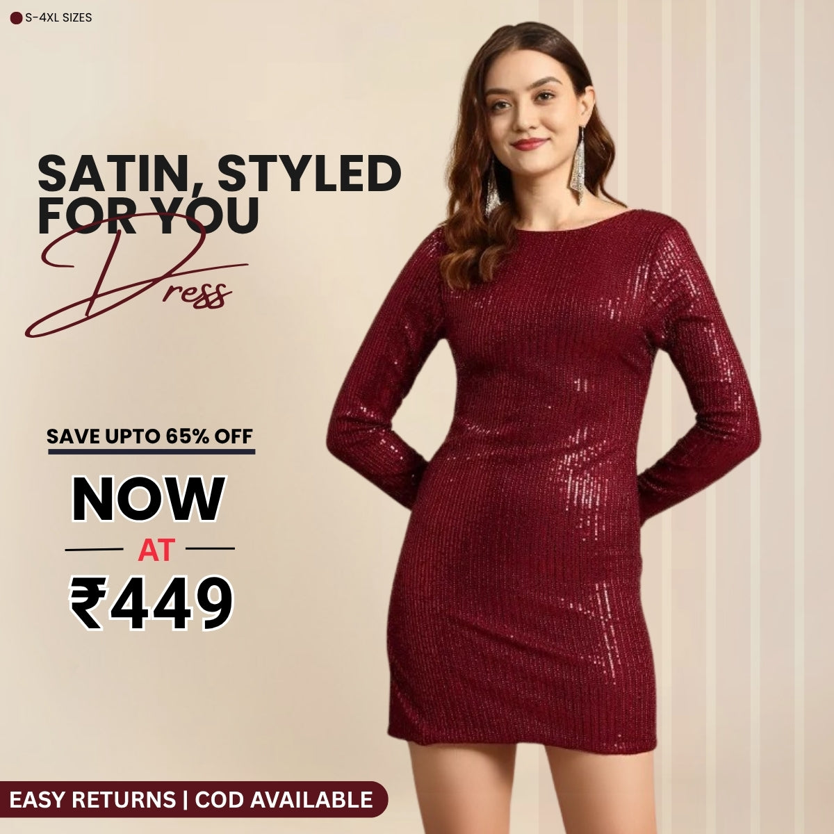 Women’s Mahroon Satin Dress Luxe Looks for Every Occasion | S-11