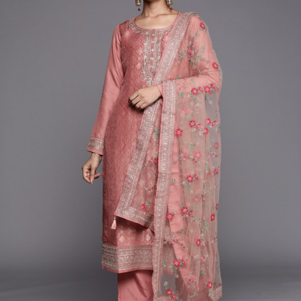 Pack of 3 | Elegant Silk Suit Set for Women | Festive & Party Wear | SS-04