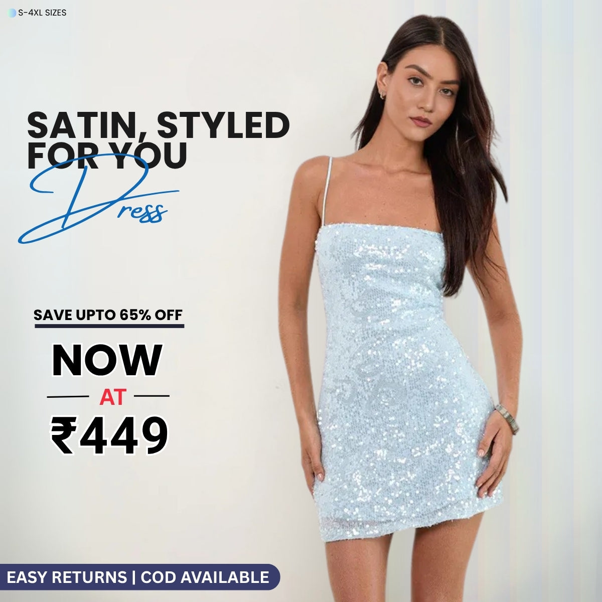 Women’s Sky Blue Satin Dress Luxe Looks for Every Occasion | S-13