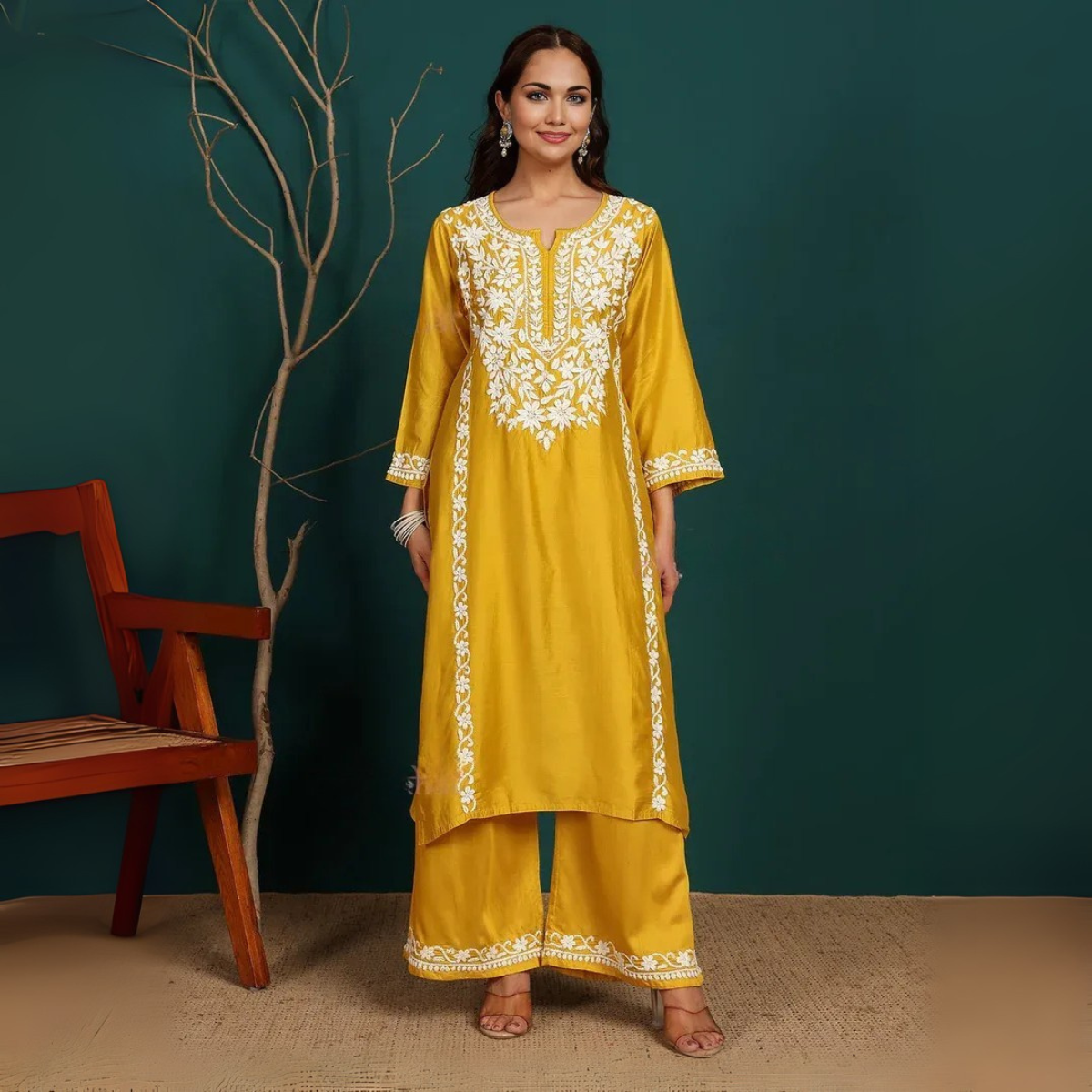 3 Combo Pack | Women Chikankari Work Kurti Set | Full Sleeves - CKW-03