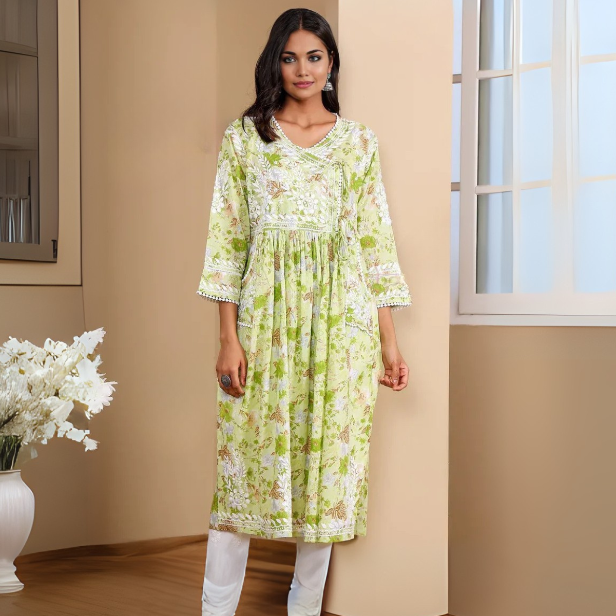 3 Combo Pack | Women Chikankari Work Kurti Set | Full Sleeves - CKW-04