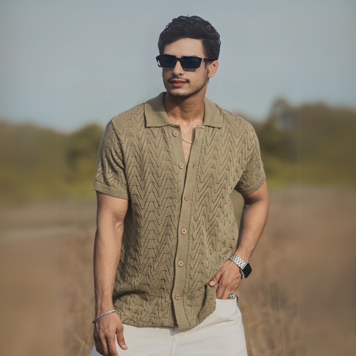 2-Pack Men’s Crochet Shirts | Lightweight and Trendy | CR-01