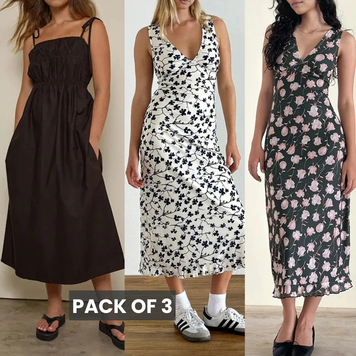 3 Combo Dailywear Dresses for Women | Stylish and Affordable | DD-06