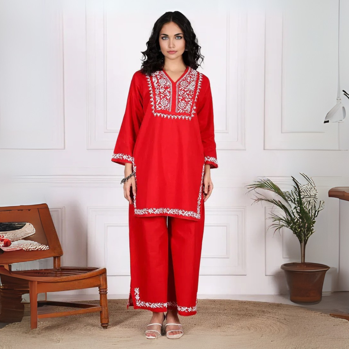 3 Combo Pack | Women Chikankari Work Kurti Set | Full Sleeves - CKW-03