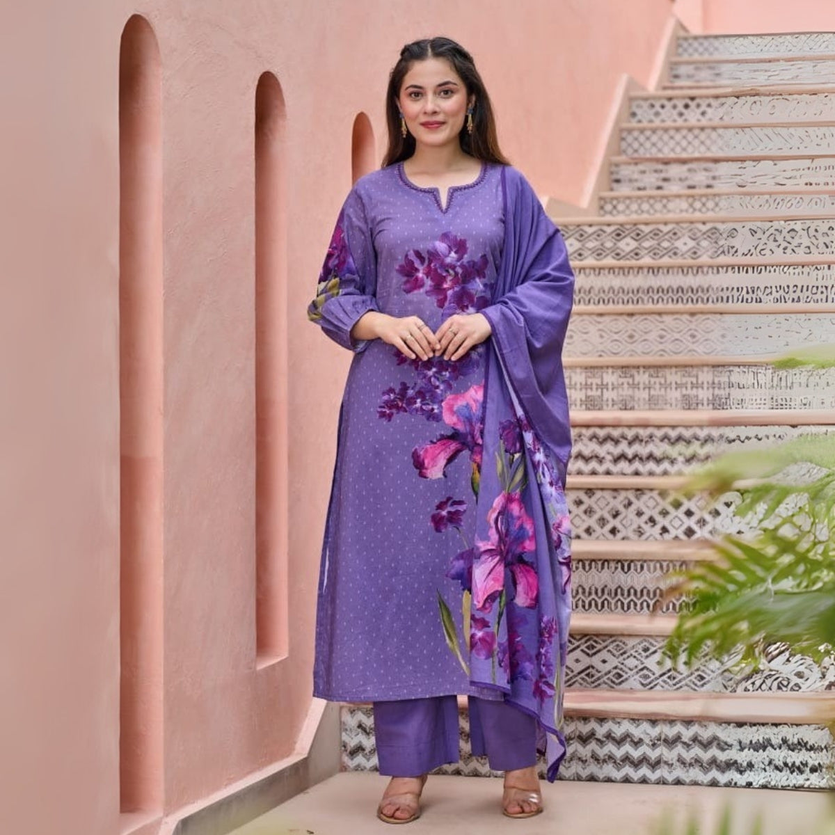 3 Combo Soft Cotton Kurta with Stylish Printed Pants Set For Daily Wear | KSP-08