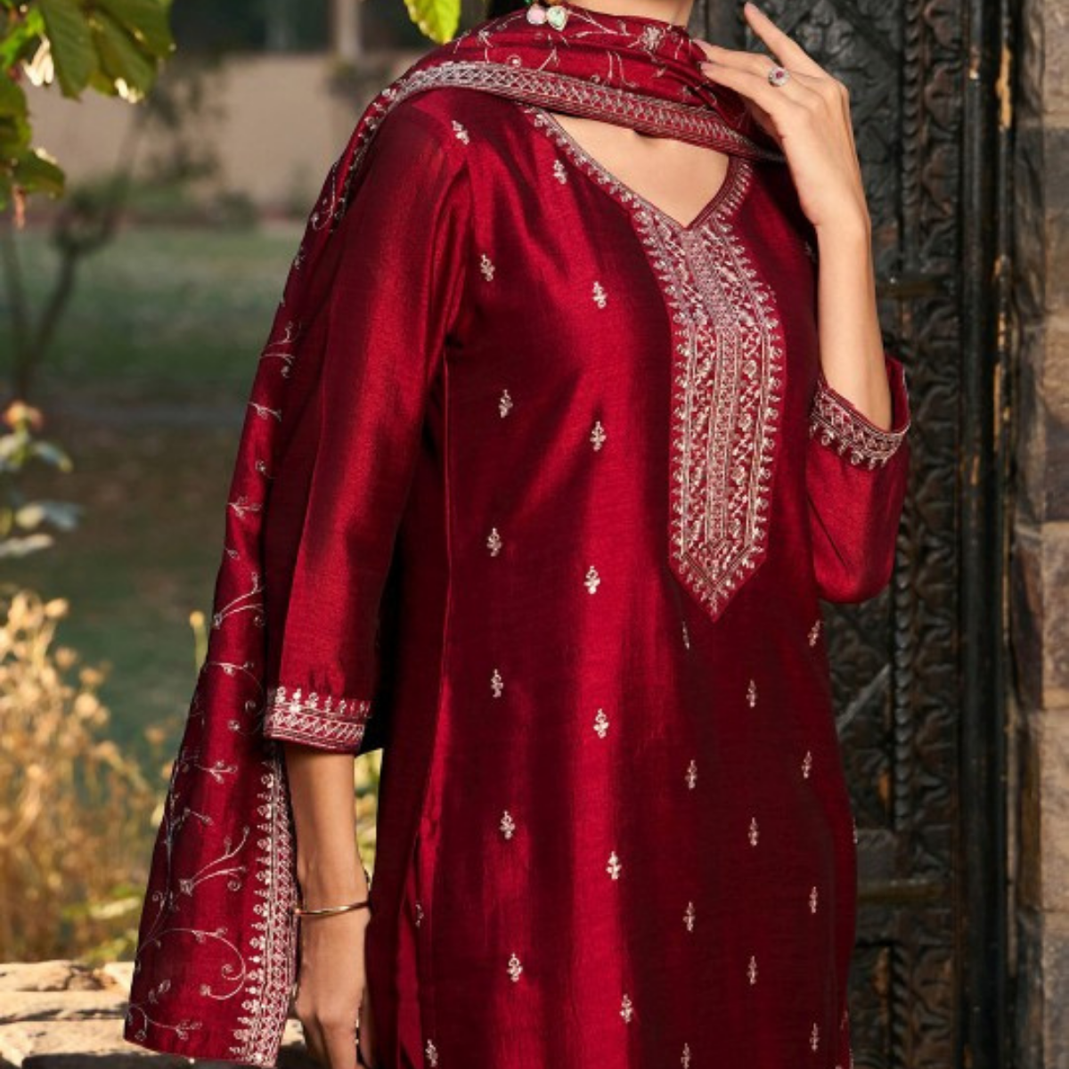 Pack of 3 | Elegant Silk Suit Set for Women | Festive & Party Wear | SS-02