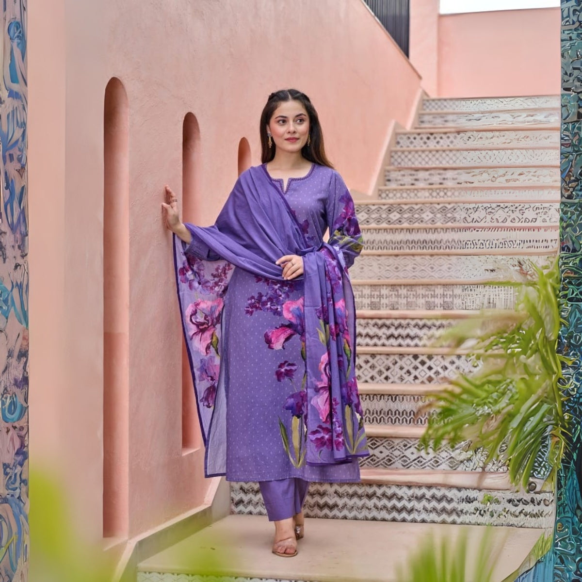 3 Combo Soft Cotton Kurta with Stylish Printed Pants Set For Daily Wear | KSP-08