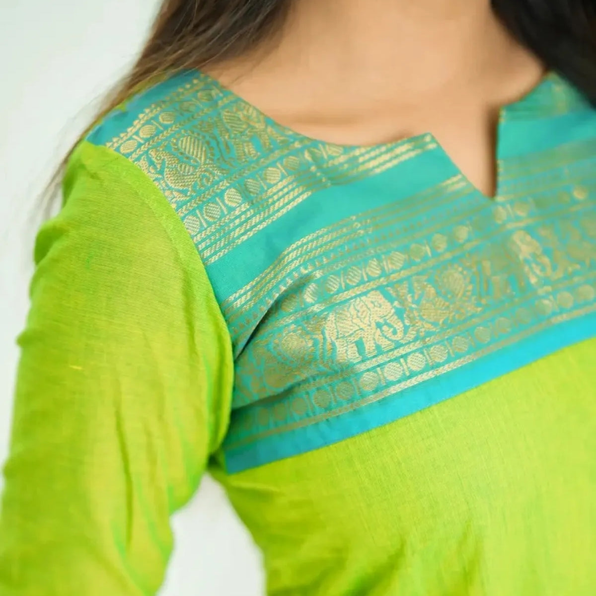 Vibrant Pack of 3 Silk Blend Suit Sets with Dupatta –Pink , Parrot Green & Purple | Sizes XS–3XL | SS-04