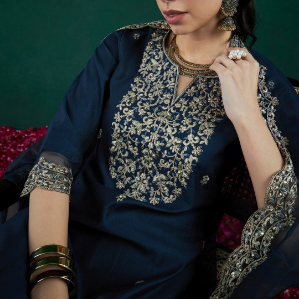 Pack of 3 | Elegant Silk Suit Set for Women | Festive & Party Wear | SS-02