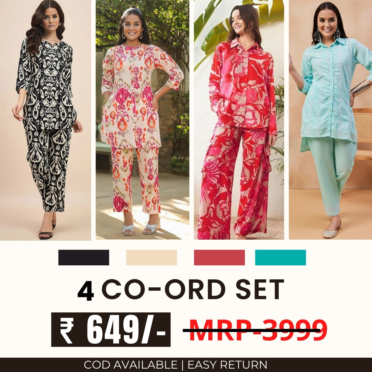 Stylish & Versatile 4 Co-ord Set Combo for Women | CO-39