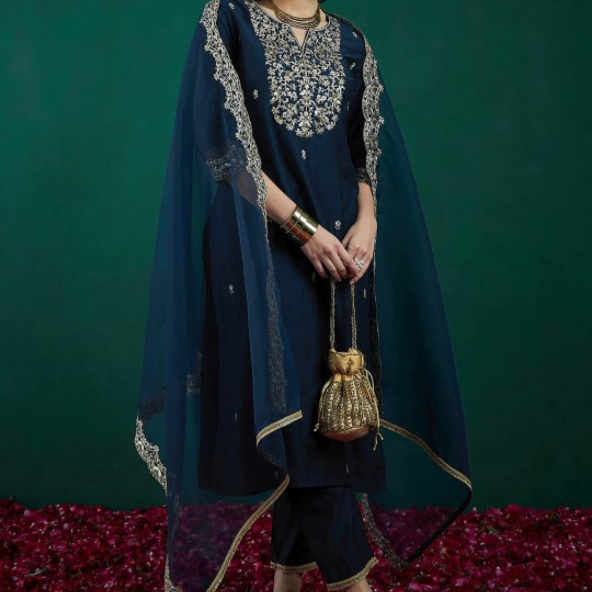 Pack of 3 | Elegant Silk Suit Set for Women | Festive & Party Wear | SS-02