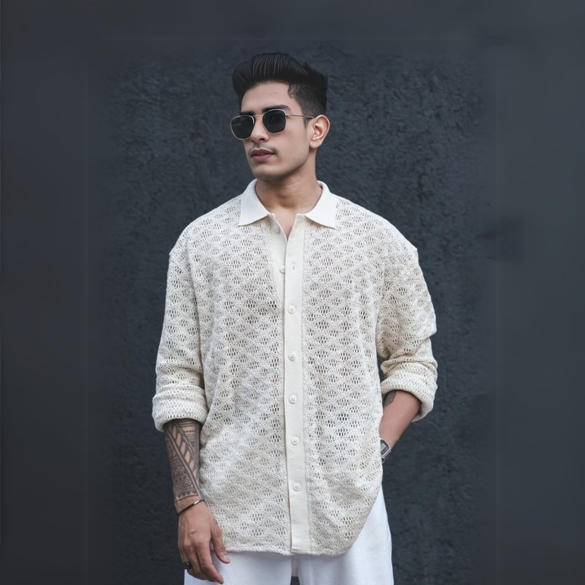 2-Pack Men’s Crochet Shirts | Lightweight and Trendy | CR-03