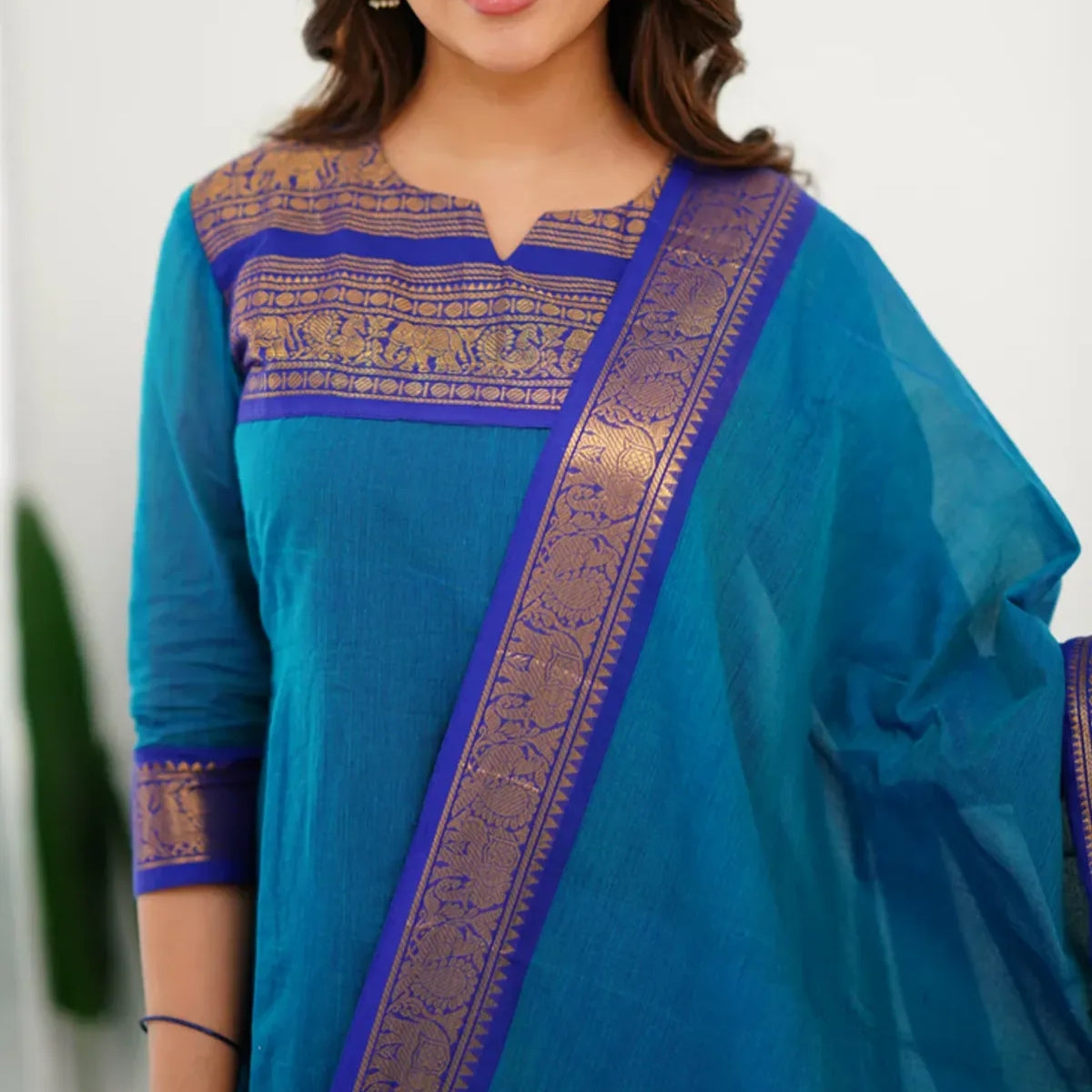 Vibrant Pack of 3 Silk Blend Suit Sets with Dupatta – Pink , Blue & Black | Sizes XS–3XL | SS-02