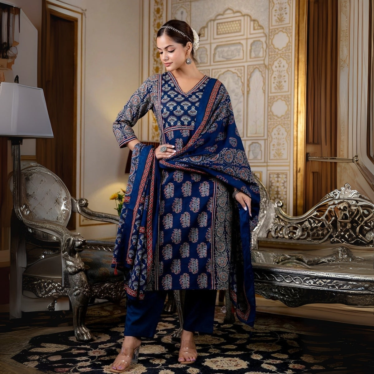 3 Combo Soft Cotton Kurta with Stylish Printed Pants Set For Daily Wear | KSP-06