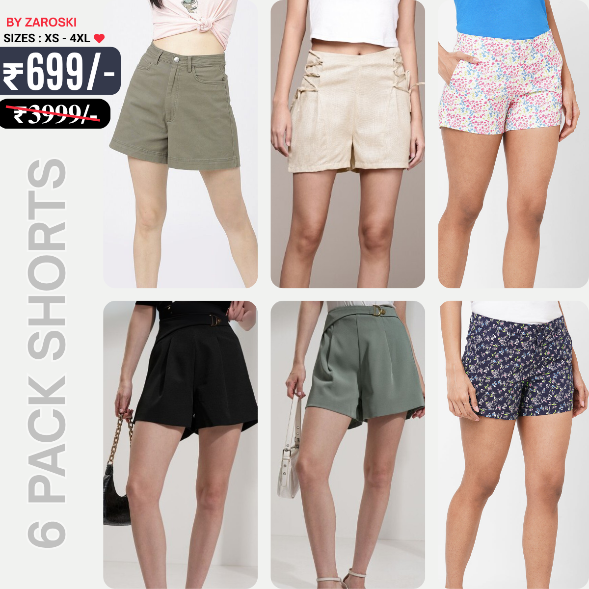 6 Stylish Cotton Shorts for Women | Comfort Meets Casual Chic | SW-05