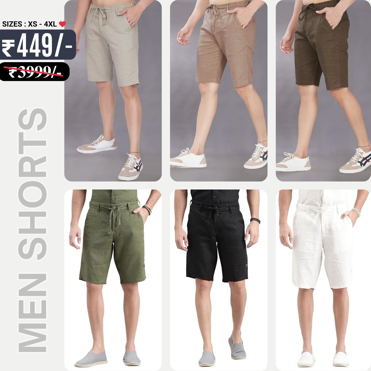 6-Pack Premium Men’s Shorts | Breathable, Stylish, and Comfortable For Summers | ML-05