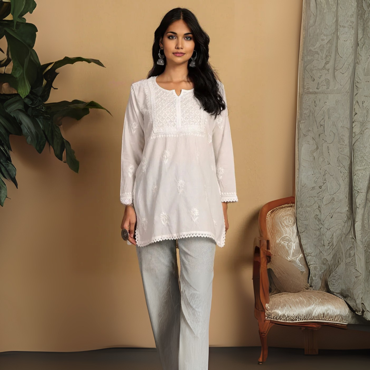 3 Combo Pack | Women Chikankari Work Kurti Set | Full Sleeves - CKW-01