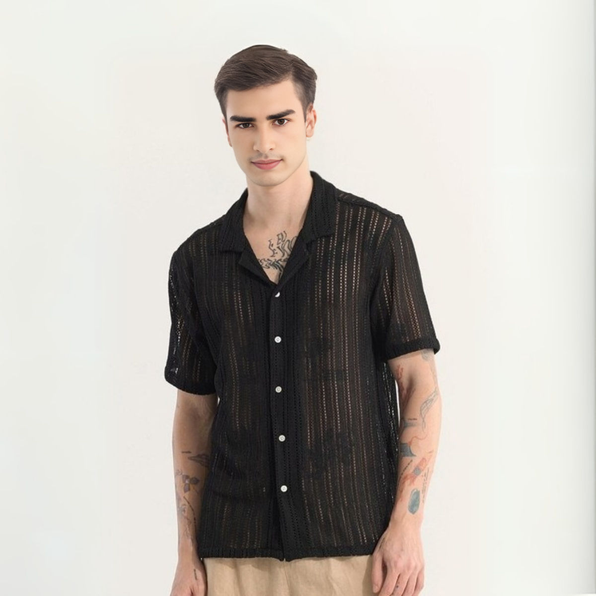 2-Pack Men’s Crochet Shirts | Lightweight and Trendy | CR-04