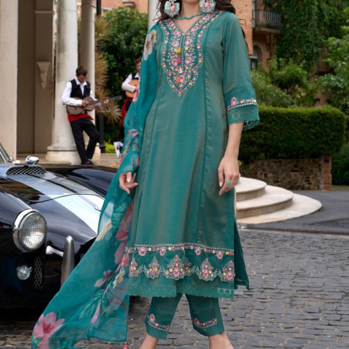 Pack of 3 | Elegant Silk Suit Set for Women | Festive & Party Wear | SS-07