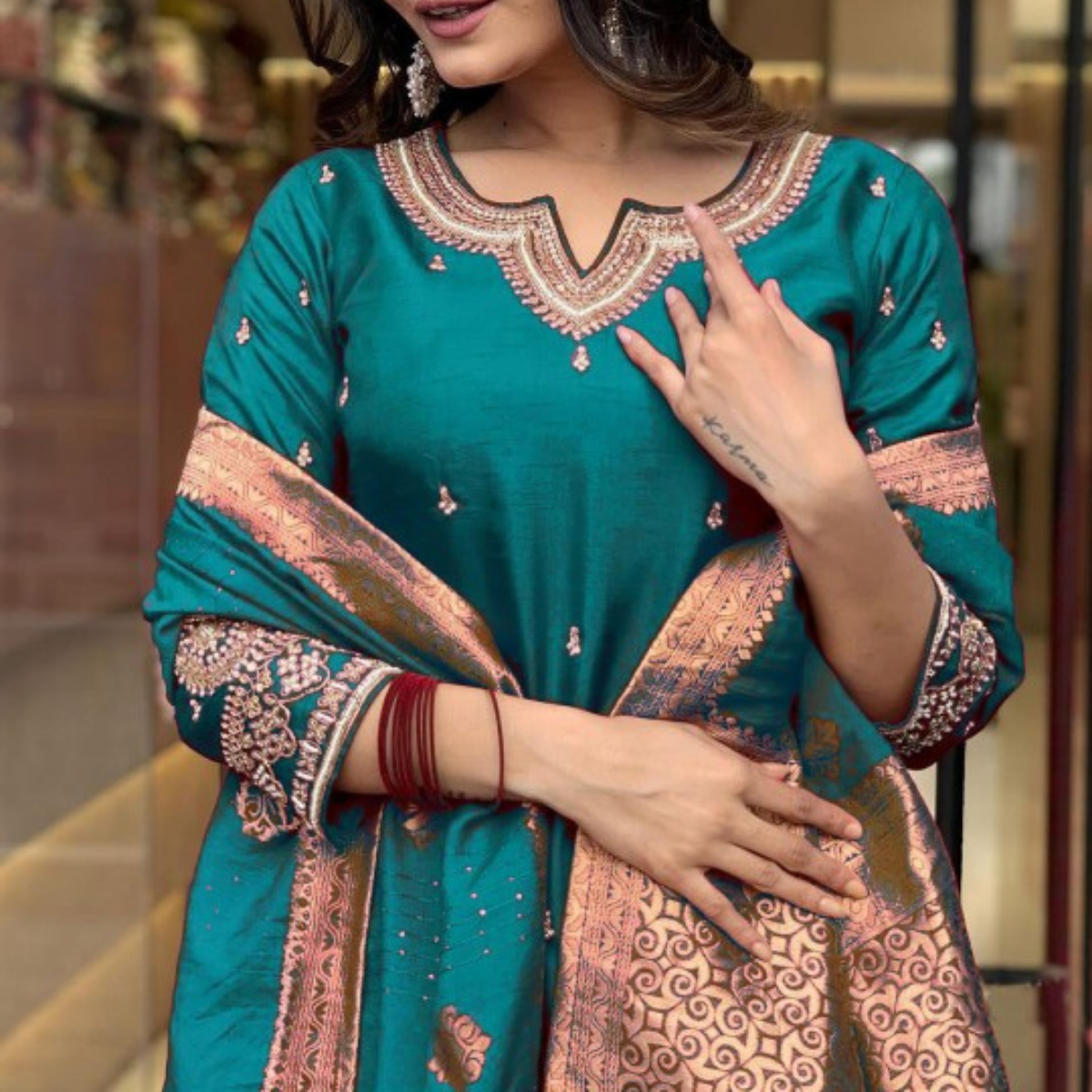 Pack of 3 | Elegant Silk Suit Set for Women | Festive & Party Wear | SS-03