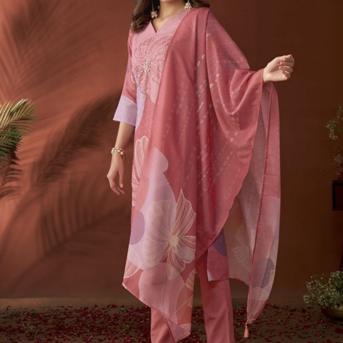 Pack of 3 | Elegant Silk Suit Set for Women | Festive & Party Wear | SS-07