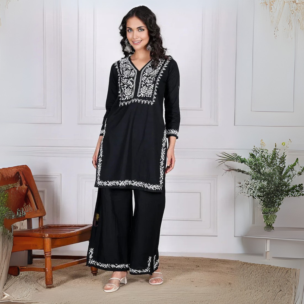 3 Combo Pack | Women Chikankari Work Kurti Set | Full Sleeves - CKW-03