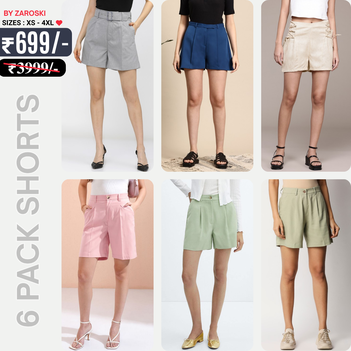 6 Stylish Cotton Shorts for Women | Comfort Meets Casual Chic | SW-09