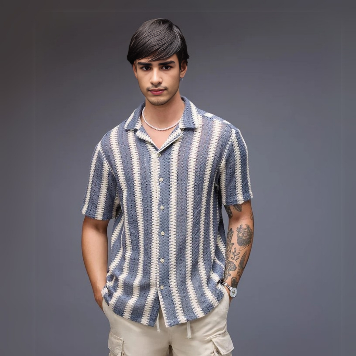 2-Pack Men’s Crochet Shirts | Lightweight and Trendy | CR-02