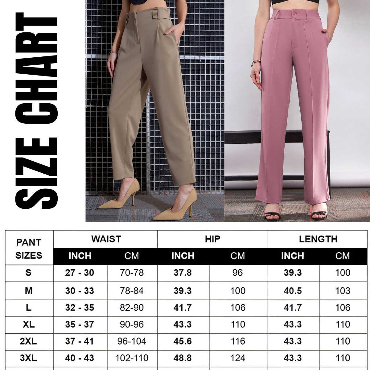 3-Pack of Women’s Trousers & Formal Pants (TF-05)
