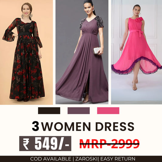 Women’s 3-Pack Dress Set | Step into Style and Comfort | C-061