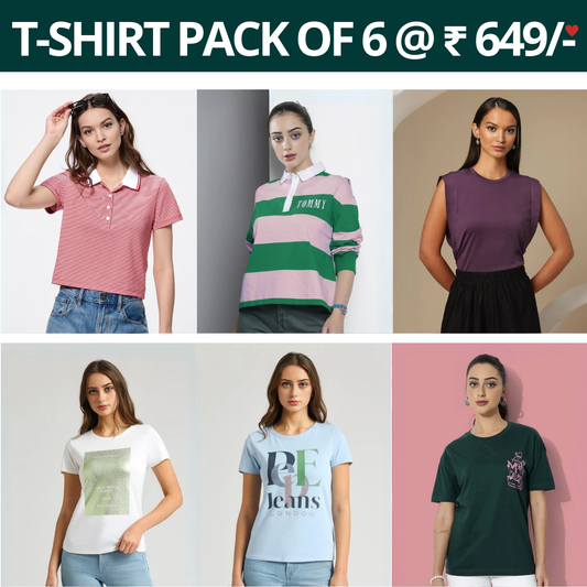 6-Pack of Women’s Tees | Wardrobe Wonders (TSN-10)