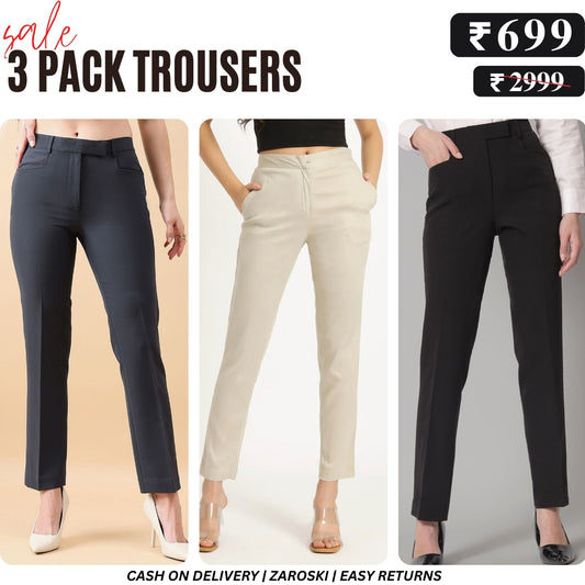3-Pack of Women’s Trousers & Formal Pants (TF-10)