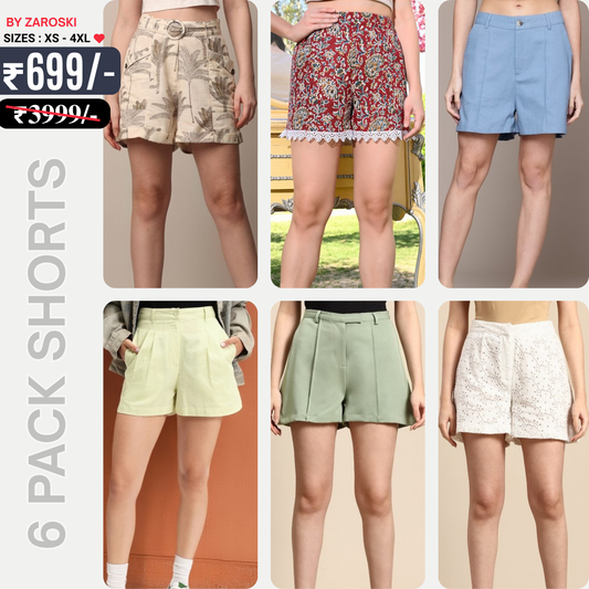 6 Stylish Cotton Shorts for Women | Comfort Meets Casual Chic | SW-10