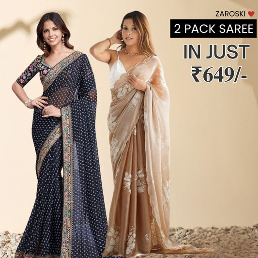 Pack Of 2 Sarees, One Unbeatable Combo in Premium Quality | C-09