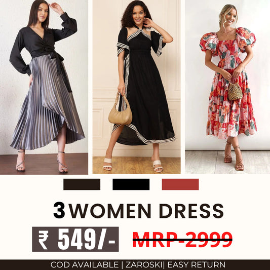 Women’s 3-Pack Dress Set | Step into Style and Comfort | C-062