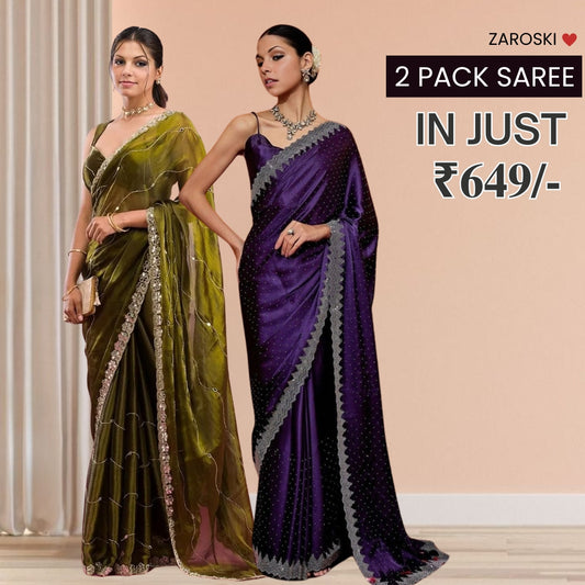 Pack Of 2 Sarees, One Unbeatable Combo in Premium Quality | C-10