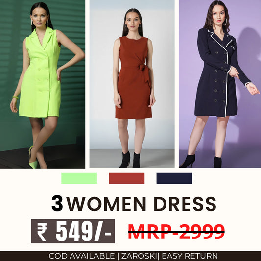 Women’s 3-Pack Dress Set | Step into Style and Comfort | C-063