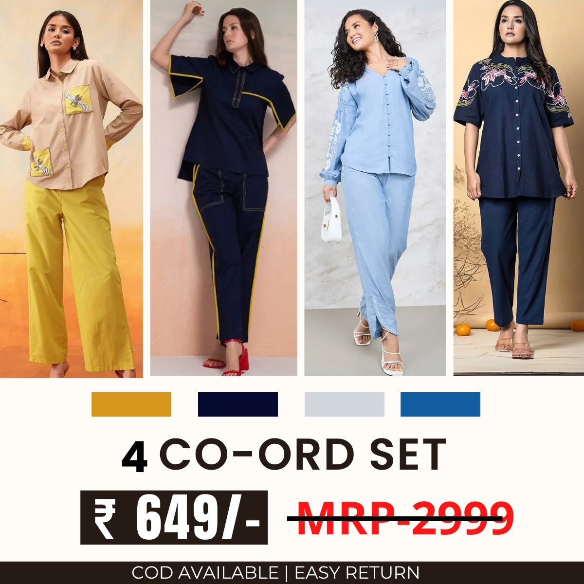 Stylish & Versatile 4 Co-ord Set Combo for Women| CO-29