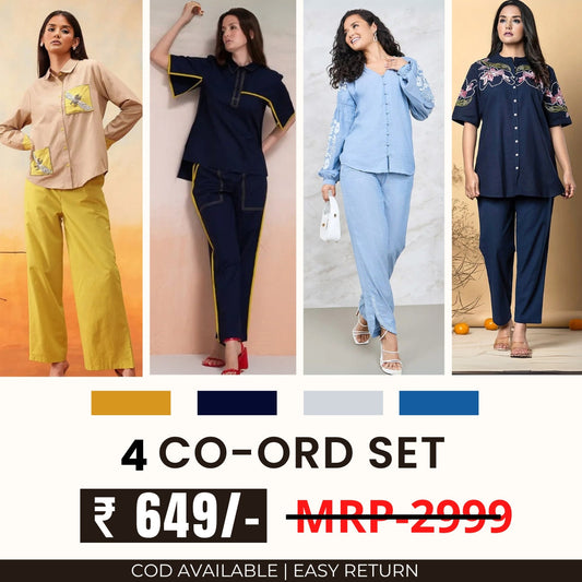 Stylish & Versatile 4 Co-ord Set Combo for Women| CO-29