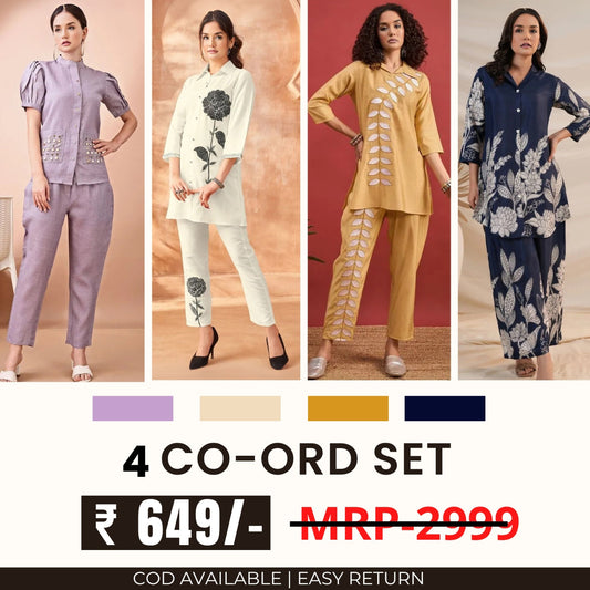 Stylish & Versatile 4 Co-ord Set Combo for Women | CO-28