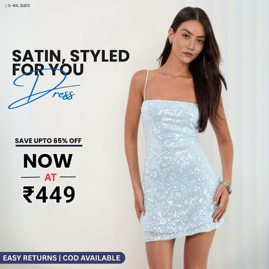Women’s Sky Blue Satin Dress Luxe Looks for Every Occasion | S-13