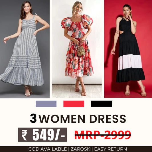 Women’s 3-Pack Dress Set | Step into Style and Comfort | C-064