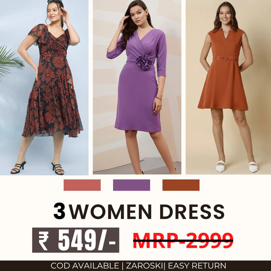 Women’s 3-Pack Dress Set | Step into Style and Comfort | C-065