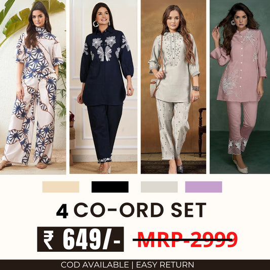 Stylish & Versatile 4 Co-ord Set Combo for Women | CO-27