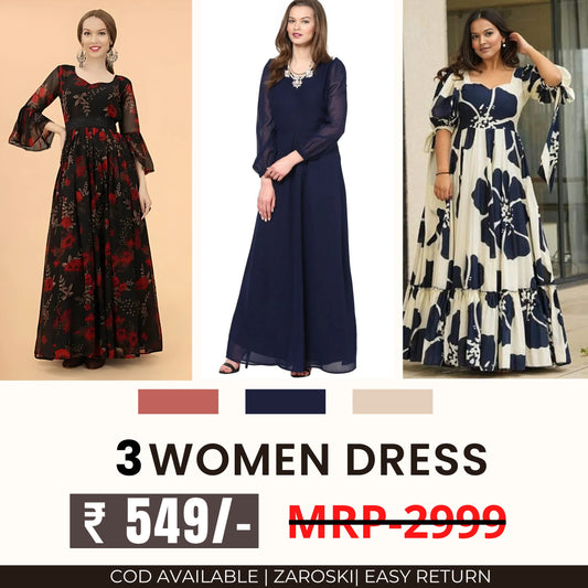 Women’s 3-Pack Dress Set | Step into Style and Comfort | C-066