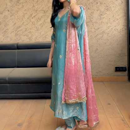 Embrace Elegance with Our 3-Piece Adjustable Kurti, Pant & Dupatta Set | PACK OF 3 | AK-01