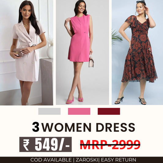 Women’s 3-Pack Dress Set | Step into Style and Comfort | C-067