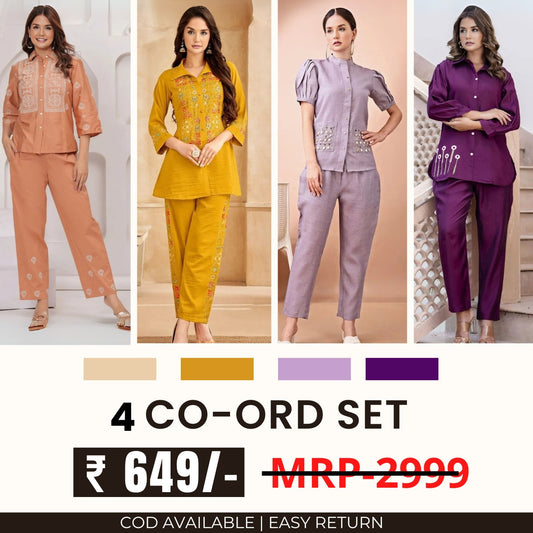 Stylish & Versatile 4 Co-ord Set Combo for Women | CO-24