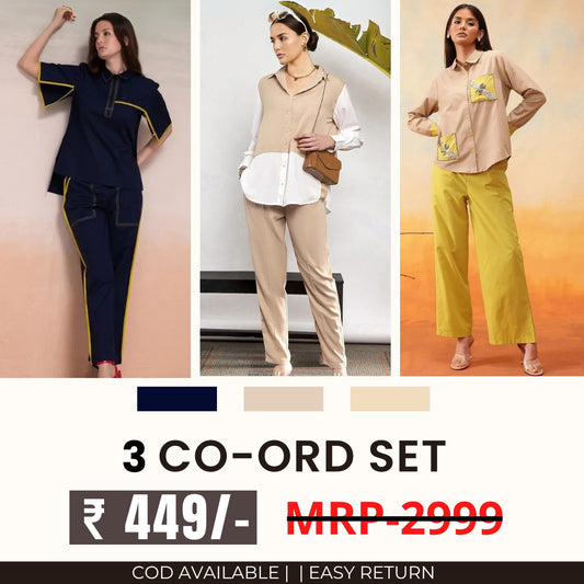 3 Co-ord Set Combo for Women | Stylish & Versatile  | CD-17